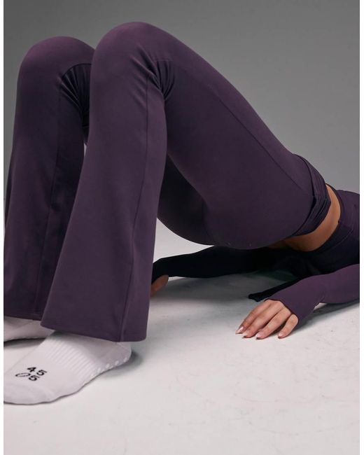 4505 Gray Ruched Foldover Waist Slim Kick Yoga legging
