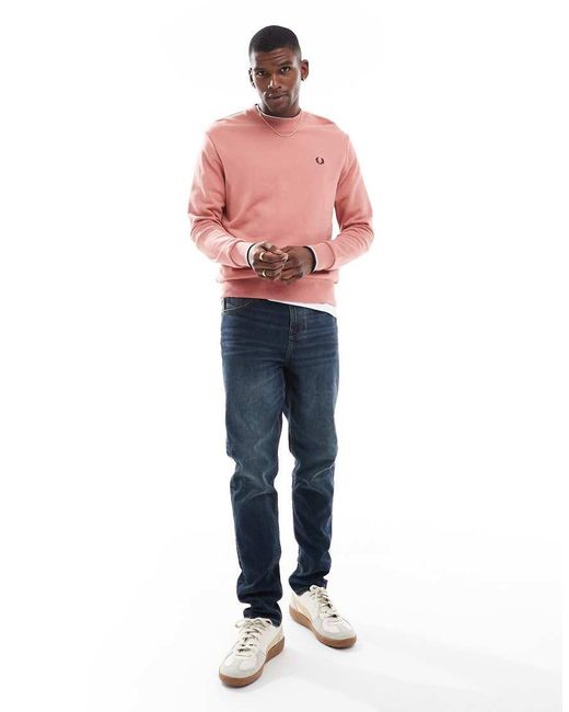 Felpa Girocollo di Fred Perry in Pink da Uomo