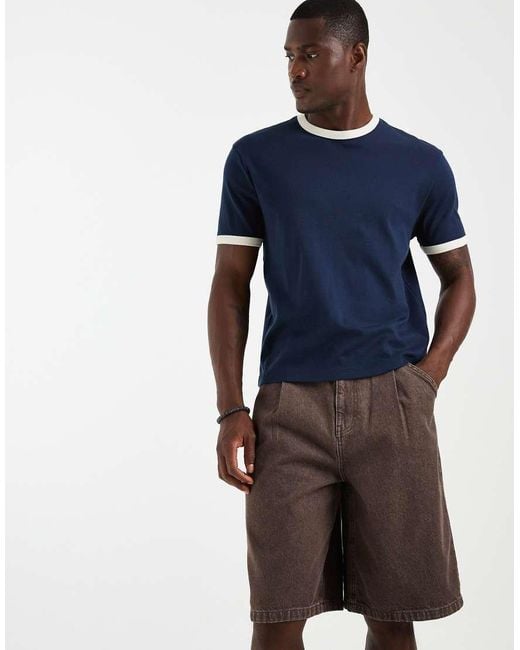 ASOS Blue Mid Length Denim Jorts for men