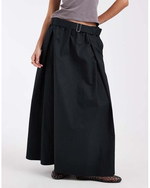 ONLY White Pleated Maxi Skirt With Belt