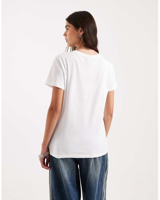 ARMANI EXCHANGE White Diamante Logo T-shirt