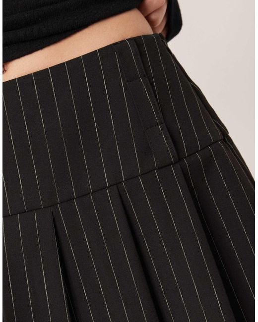 ASOS Black Drop Waist Pleated Mini Skirt