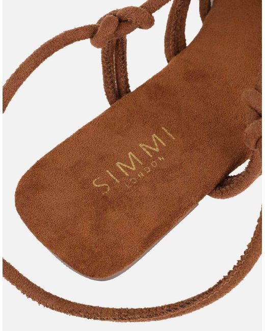SIMMI Brown Aliana Flat Sandals