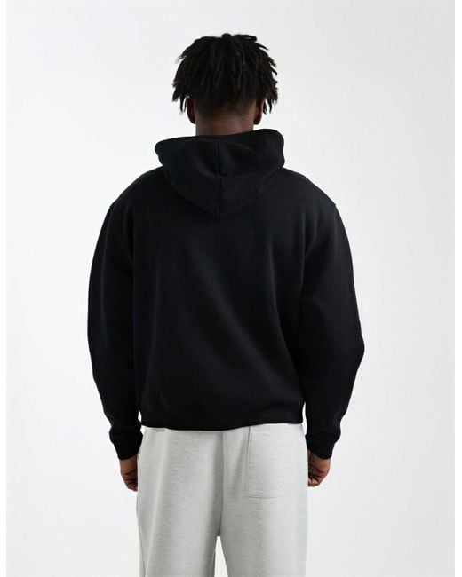 ASOS Black Essentials Boxy Hoodie for men