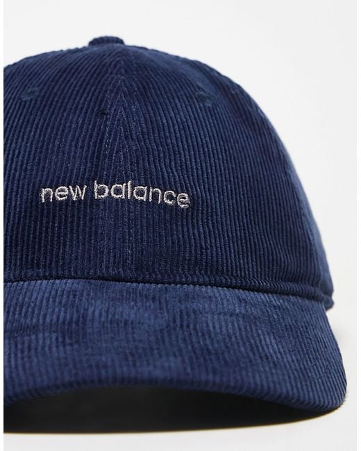 New Balance Blue Linear Logo Cord Cap