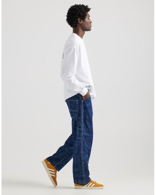 X jean-michael basquiat - capsule - jeans dritti lavaggio scuro con motivo artistico di Lee Jeans in Blue da Uomo