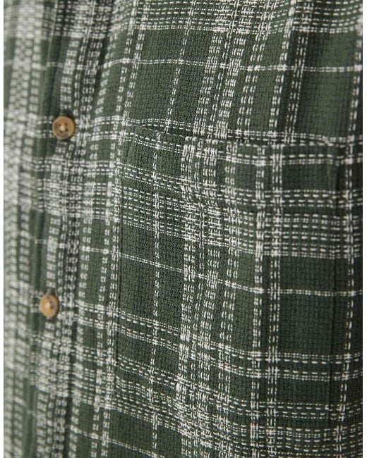 ASOS Green Regular Fit Textured Check Shirt for men