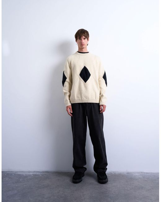 Topman – strickpullover in Natural für Herren