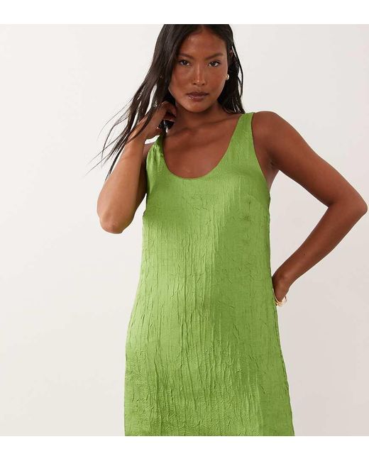 ASOS Green Asos Design Petite Shift Mini Dress With Bow Back Detail