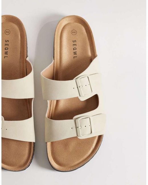 SEQWL White Molsen Sandals With Buckles for men