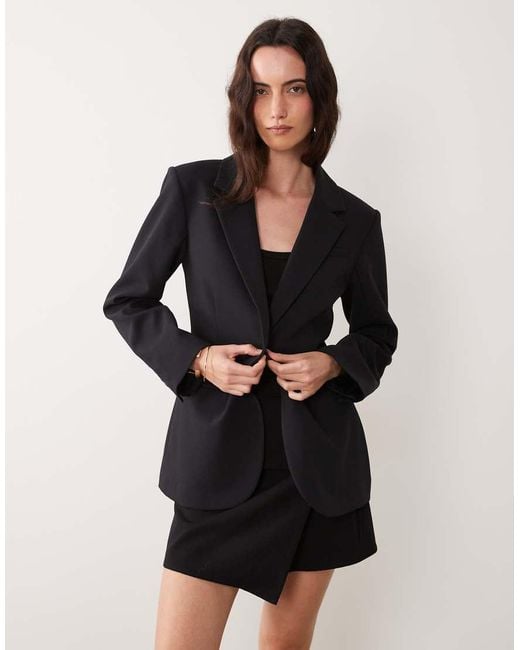 Abercrombie & Fitch Black Longline Cinched Waist Blazer