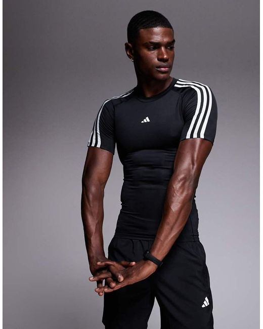 Adidas Originals Black Adidas Training Techfit T-shirt for men