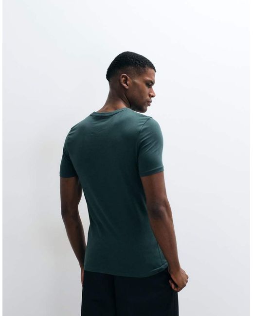 ASOS Green Essentials Muscle Fit T-shirt for men