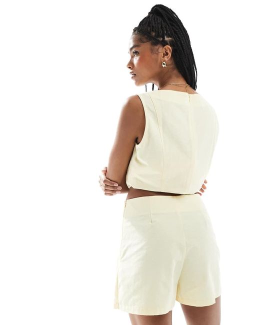 ASOS Skort Met Linnenlook in het Natural