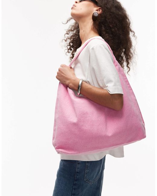 & Other Stories Pink – große denim-tragetasche