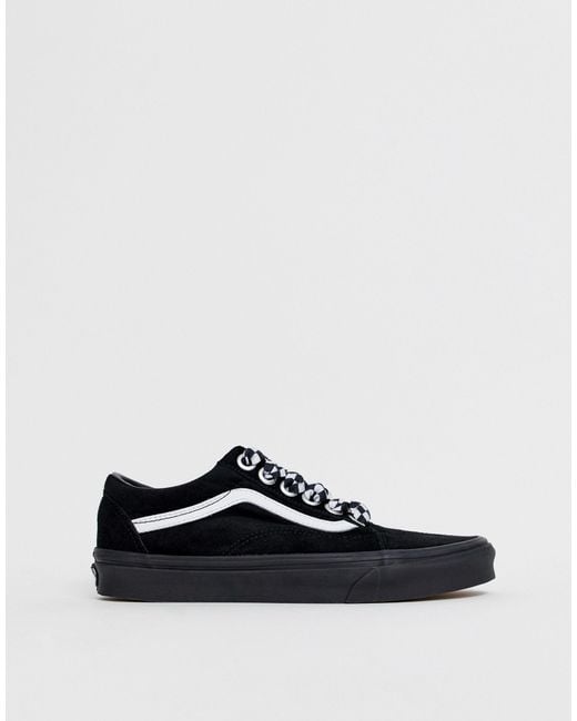 Vans Canvas Old Skool Premium Black With Checkerboard Laces Trainers | Lyst  Australia