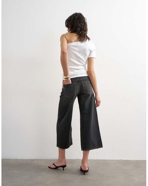 TOPSHOP White Light Weight Wide Crop Jean
