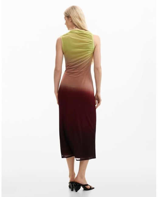 Desigual Red Gradient Tulle Dress
