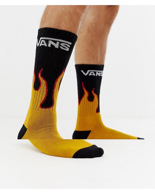 Vans Black 1 Pack Flame Socks Vn0a3hnlflm1 for men