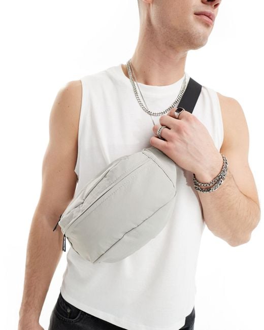 ASOS White Soft Bum Bag With Multiple Compartments for men