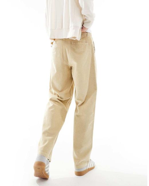 ASOS Baggy Corduroy Broek in het Natural voor heren