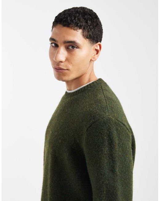 ASOS Green Relaxed Knitted Crew Neck Jumper for men