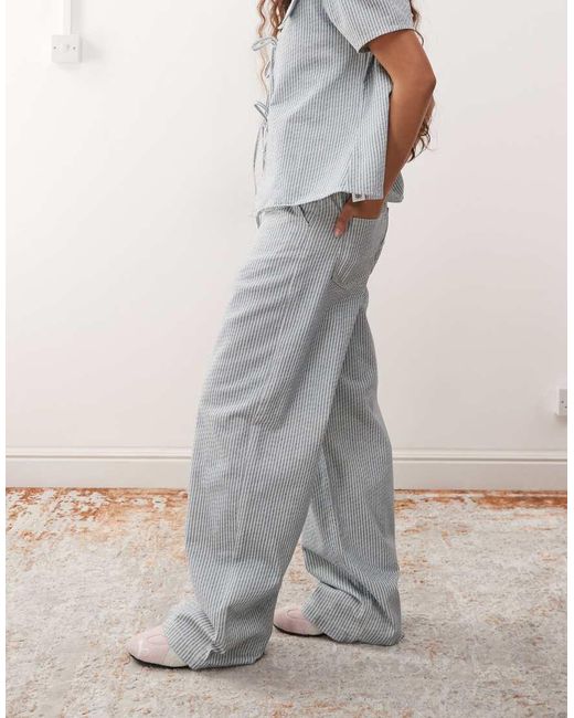 Reclaimed (vintage) Baggy Jeans Met Wijde Pijpen in het Gray