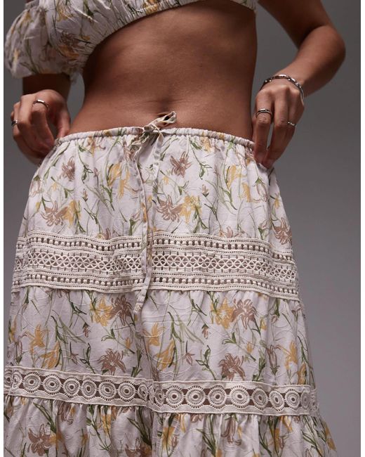 emory park Gray – gestufter boho-maxirock mit em blumenmuster, kombiteil