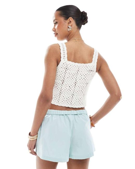 ASOS Blue Folded Waistband Shorts