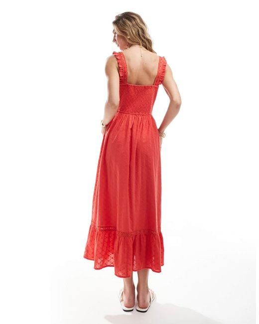 Miss Selfridge Red – maxikleid im folklorestil