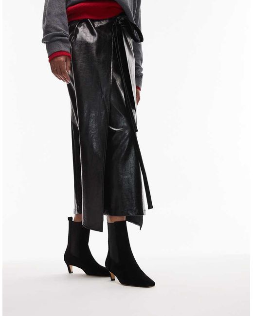 Tony Bianco Black Eloise Curved Kitten Heel Ankle Boots