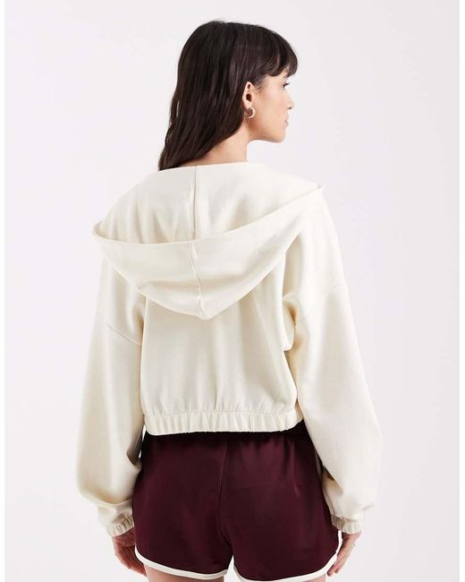 ONLY White Cropped Hoodie