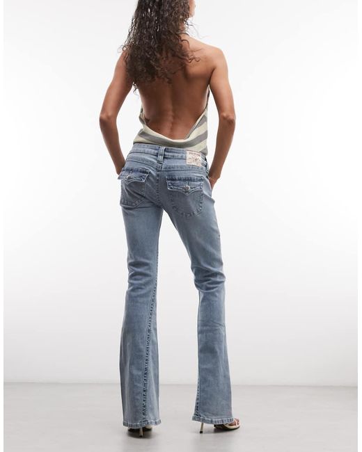 True Religion Blue Joey Low Rise Flare Jeans