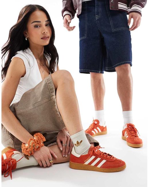 Adidas Originals Orange Handball Spezial Gum Sole Trainers