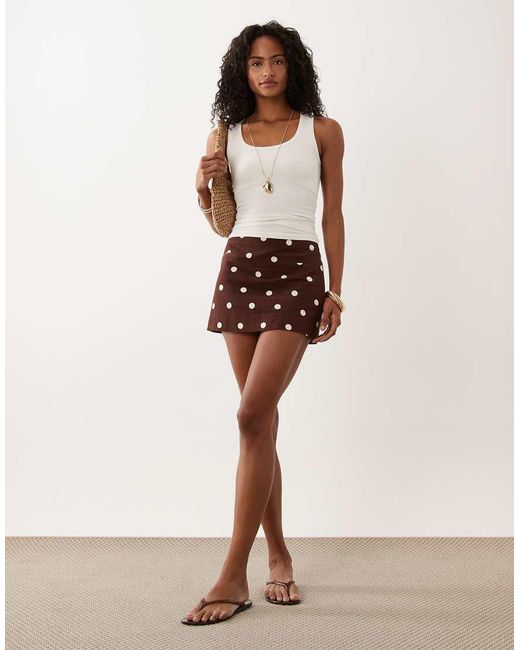 ASOS Multicolor Linen Blend Mini Skirt