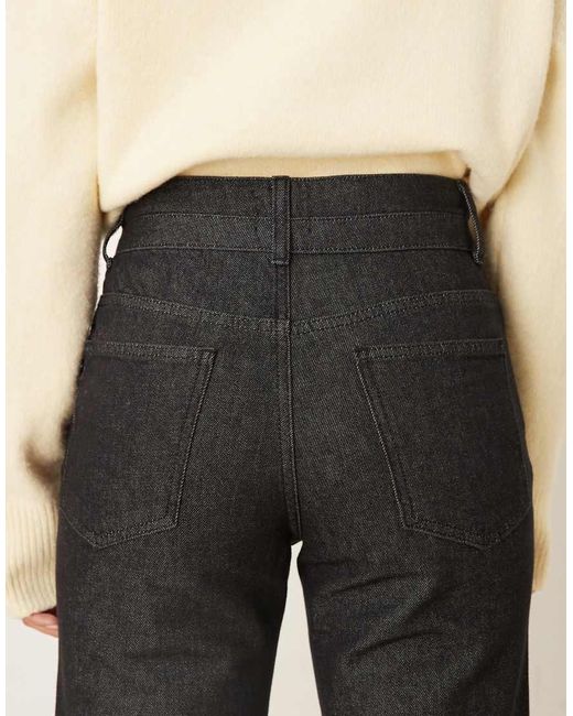 ASOS Natural Straight Leg Jean With Double Waistband