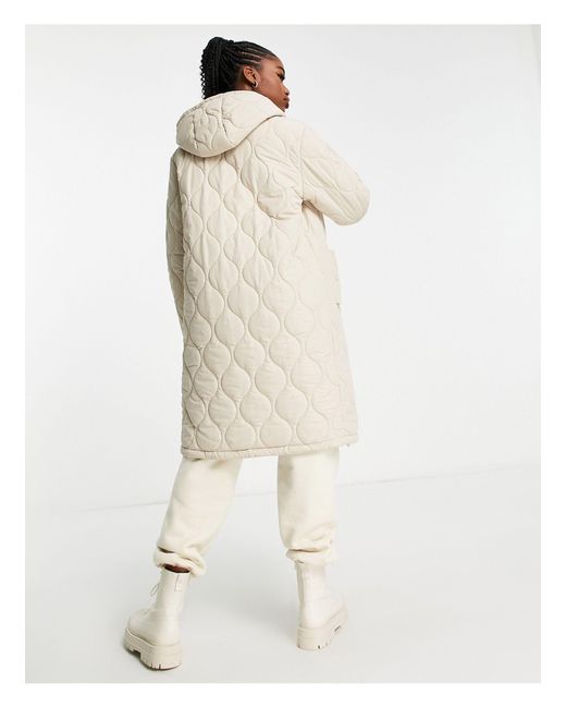 Cotton On Natural Cotton On Active Longline Quilted Coat