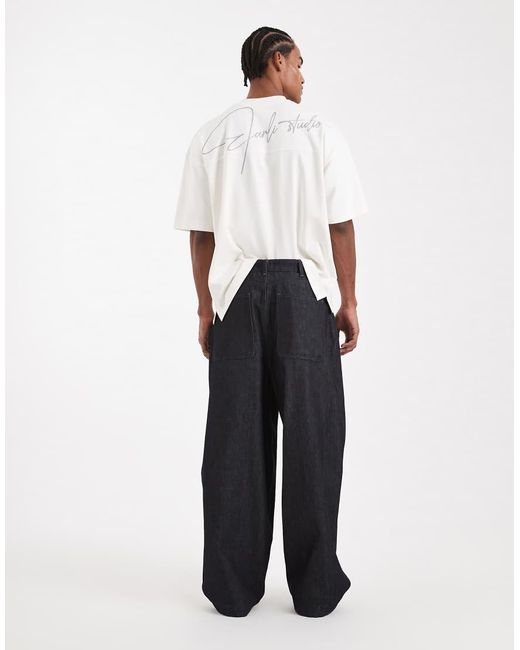 ASOS White Circular Design Collection Heavyweight Oversized baggy Jeans for men