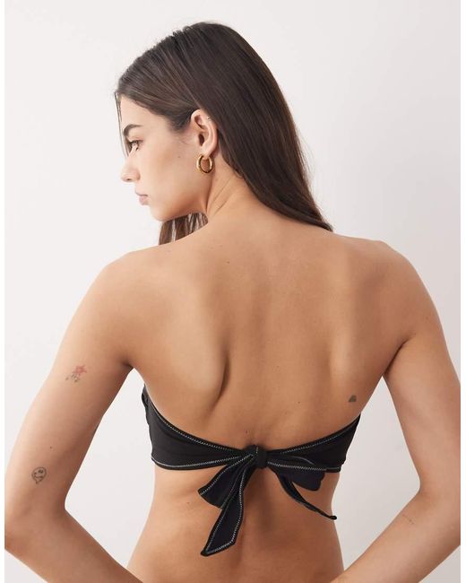 Calvin Klein Black Logo Bandeau Bikini Top