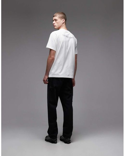 The North Face White Liquid Logo Backprint T-Shirt for men