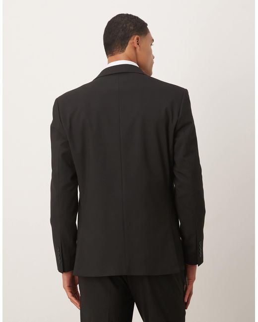 ASOS Black Double-breasted Regular Suit Jacket for men