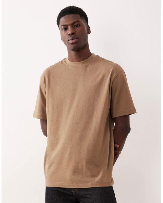 ASOS – relaxed-fit-t-shirt aus schwerem material in Natural für Herren