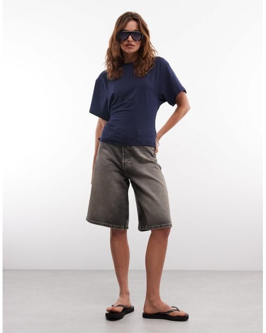 Rahtech Weekday Weekday Cinched Waist T-shirt in Blue | Lyst