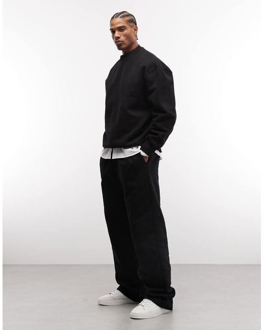 ASOS Black Premium Heavyweight Wide Leg jogger for men