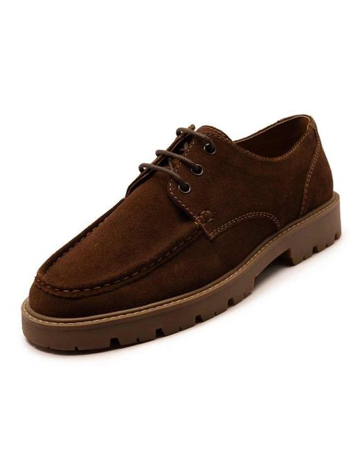 OFF THE HOOK Brown 'Harvey' Suede Leather Casual Lace-Up Boat Shoes for men