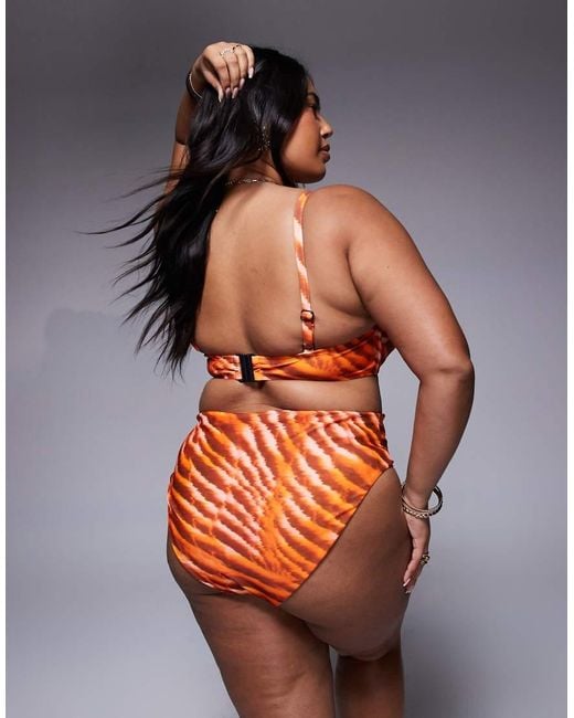 ASOS Orange Asos Design Curve Charlie Bikini Top With Hidden Underwire
