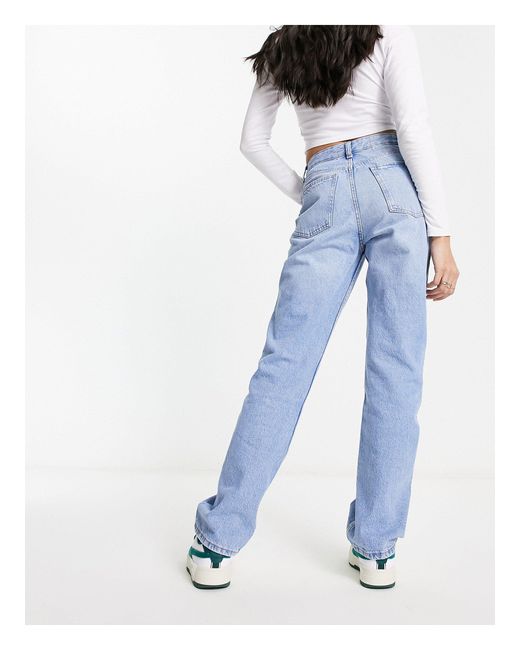 Bershka Straight Leg Jeans in Blue | Lyst