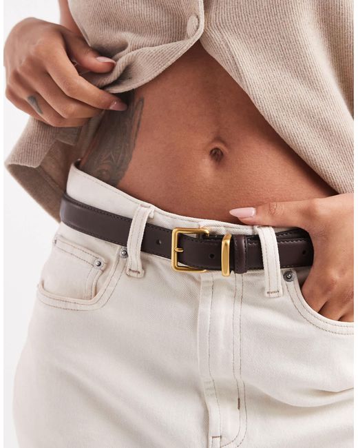 ASOS Natural Waist And Hip Belt With Square Buckle