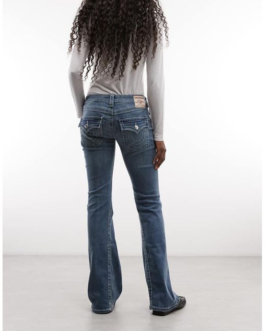 True Religion Blue Joey Low Rise Flare Jeans