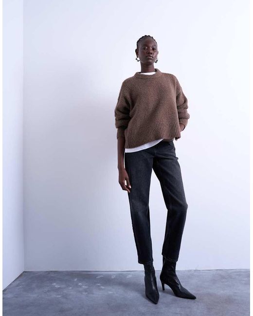 TOPSHOP Gray Mom Jeans